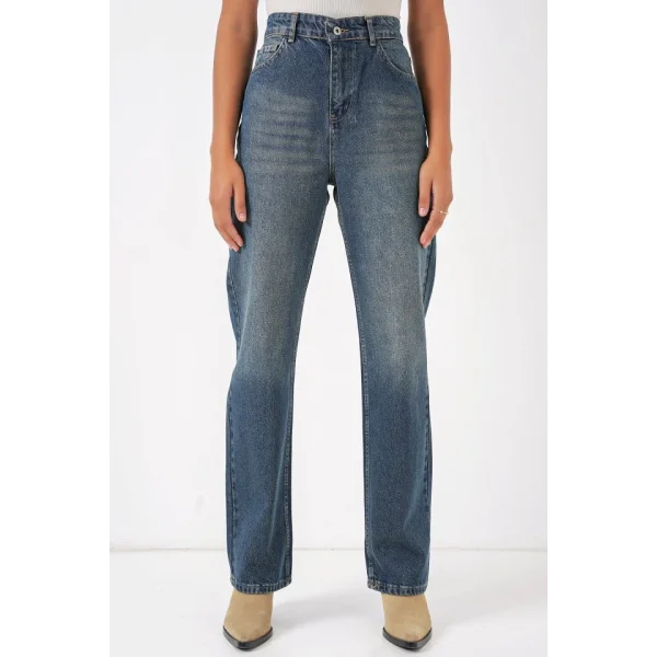 6687 Bol Paça Kot Pantolon  İndigo