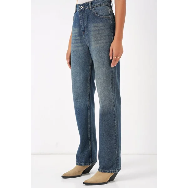 6687 Bol Paça Kot Pantolon  İndigo