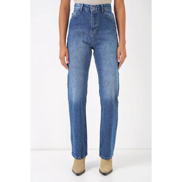 6687 Bol Paça Kot Pantolon  Mavi