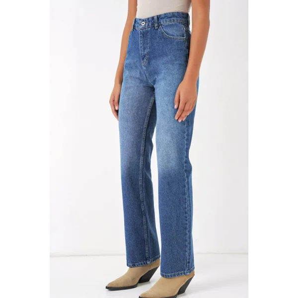 6687 Bol Paça Kot Pantolon  Mavi