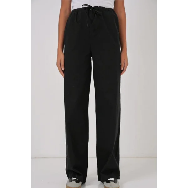 6690 Bol Paça Yüksek Bel Pantolon  Siyah