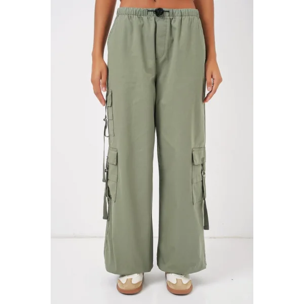 6691 Geniş Paça Kargo Pantolon  Çağla