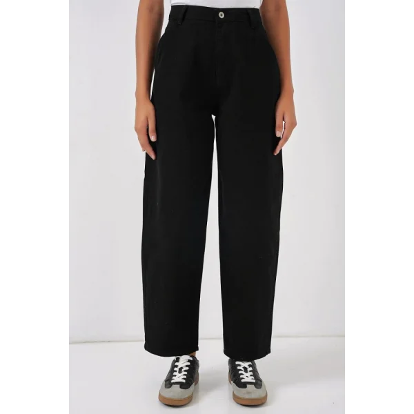 6703 Yüksek Bel Kot Pantolon  Siyah