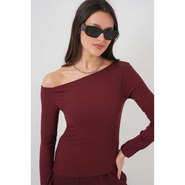 6708 Düşük Omuz Alt Üst Takım - Bordo