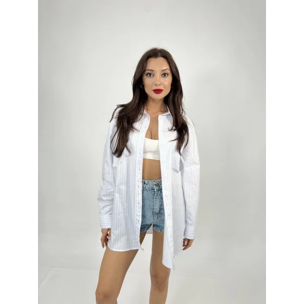 6748 GÖMLEKMAVİ ÇİZGİLİ