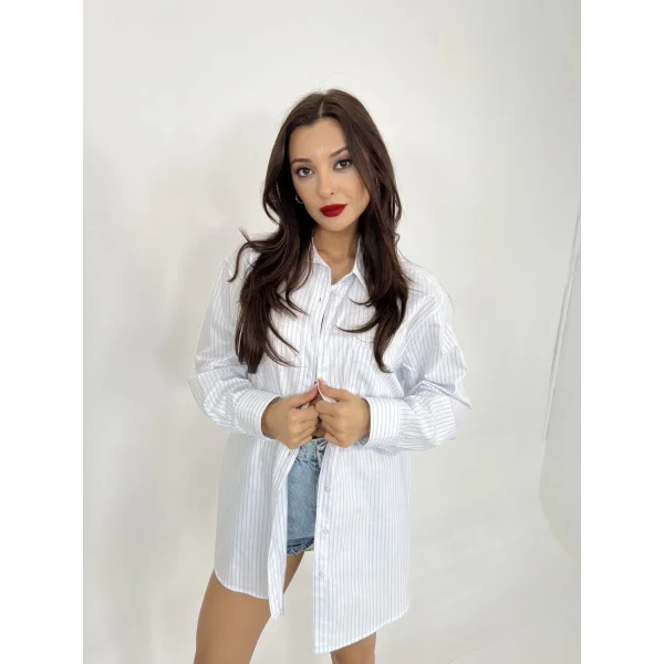 6748 GÖMLEKMAVİ ÇİZGİLİ