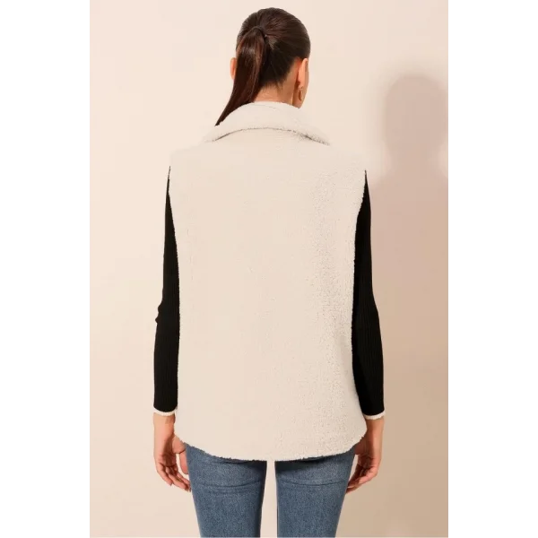6793 Peluş Yelek  Beyaz