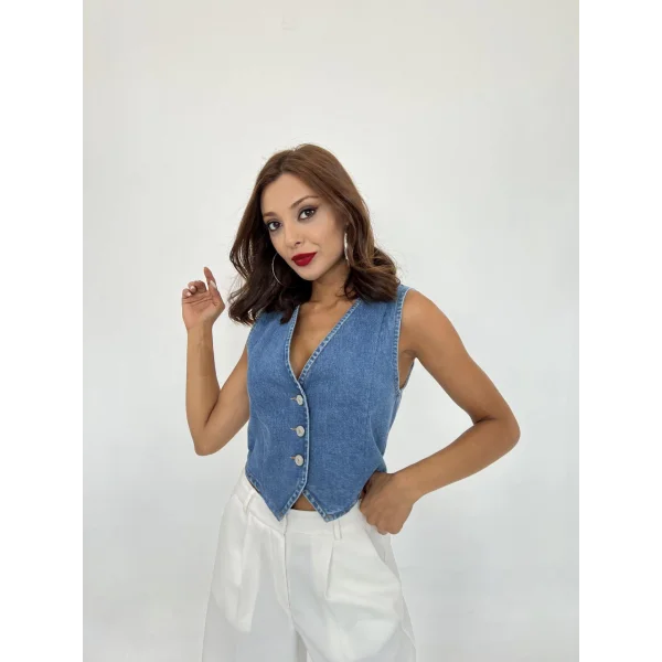 6887 KOT YELEK-MAVİ