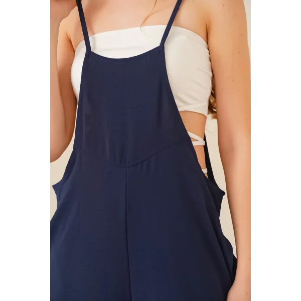 7019 Askılı Bahçivan Tulum  Lacivert