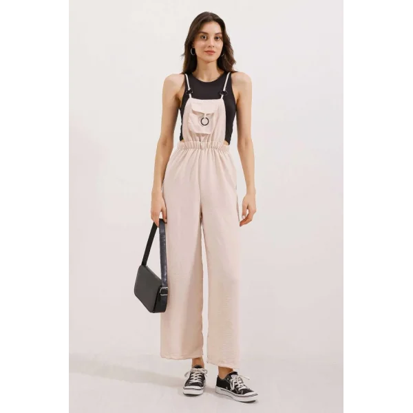 7023 Askılı Bahçıvan Tulum  Bej