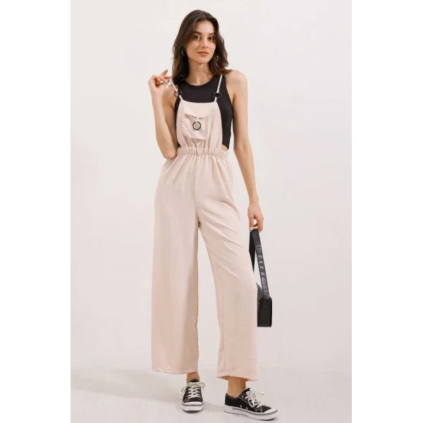 7023 Askılı Bahçıvan Tulum  Bej