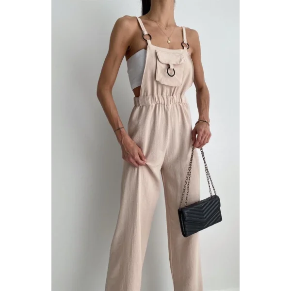 7023 Askılı Bahçıvan Tulum  Bej