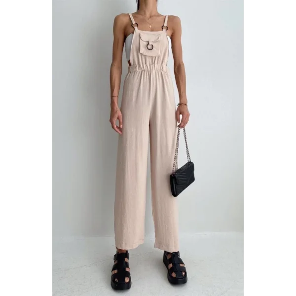 7023 Askılı Bahçıvan Tulum  Bej