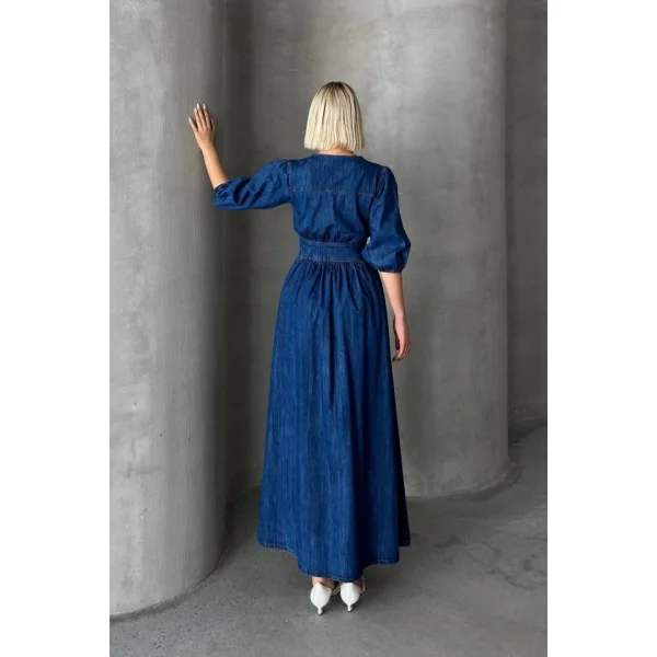 7037 KOT ELBİSE-MAVİ