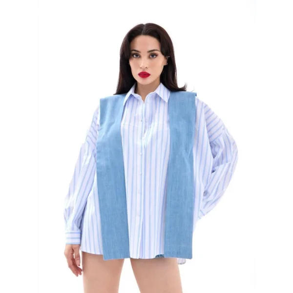 7074 GÖMLEK-LOS ANGELES ÇİZGİLİ