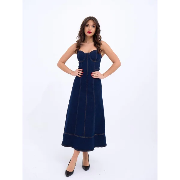 7090 KOT ELBİSE-MAVİ