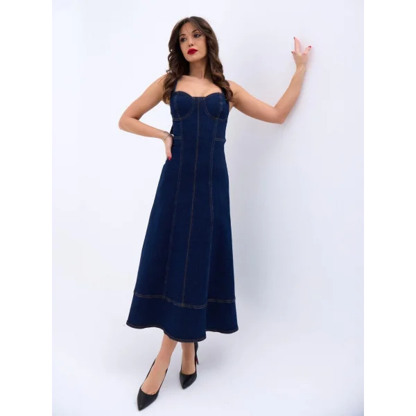 7090 KOT ELBİSE-MAVİ