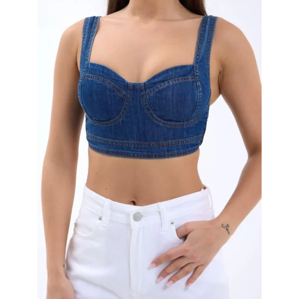 7131 KOT CROP-MAVİ