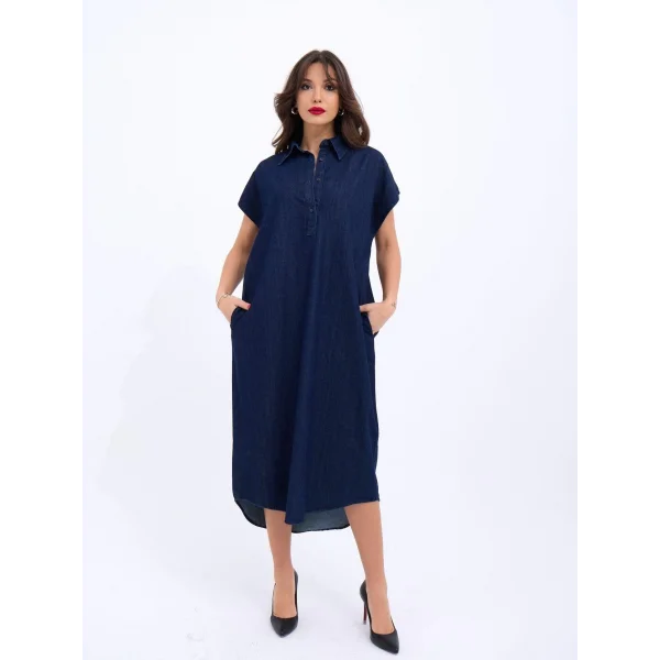 7348 KOT ELBİSE-MAVİ