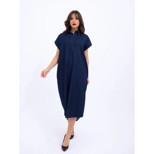 7348 KOT ELBİSE-MAVİ