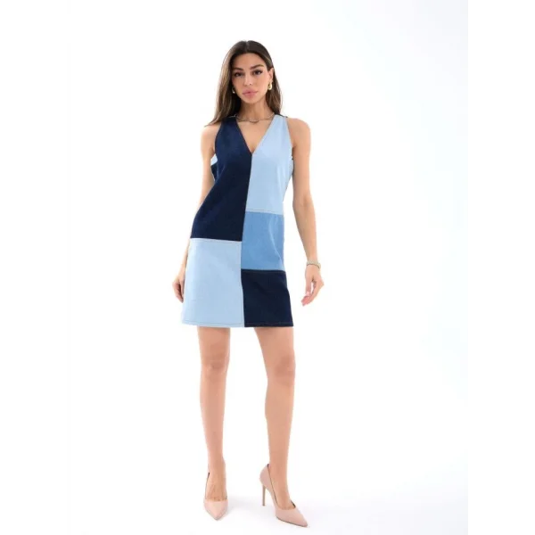 7385 KOT ELBİSE-MAVİ