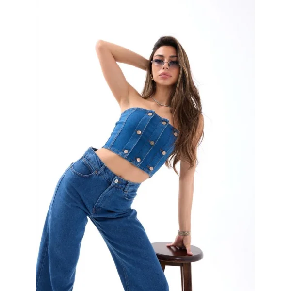 7415 KOT PANTOLON-KOYU MAVİ