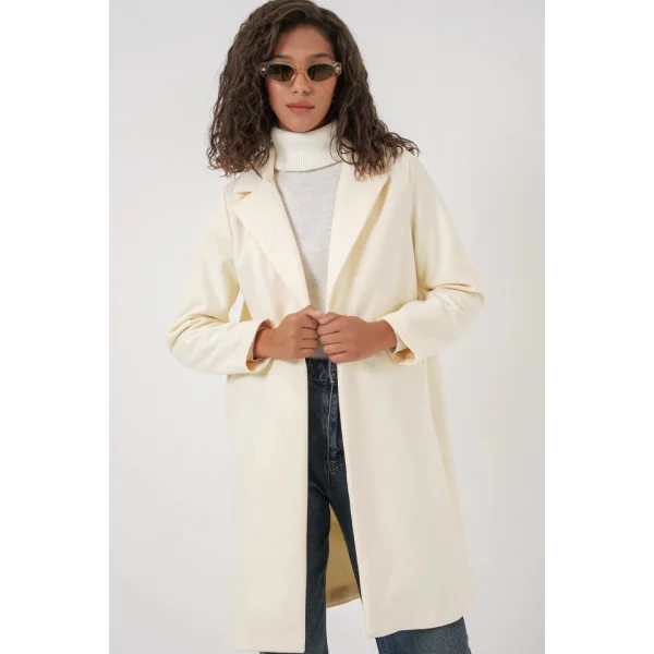 9085 Kaşe Kaban  Krem