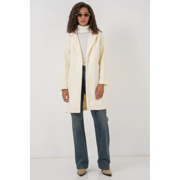 9085 Kaşe Kaban  Krem