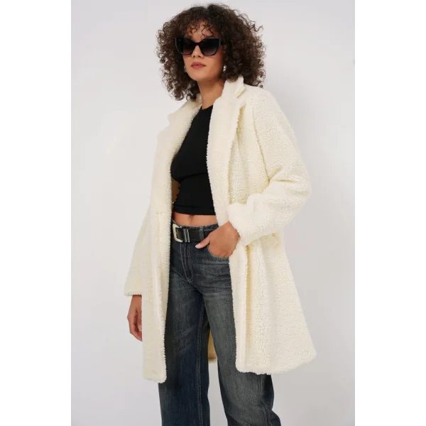 9148 Oversize Peluş Kaban  Ekru