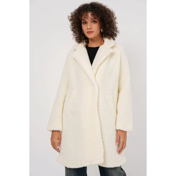 9148 Oversize Peluş Kaban  Ekru
