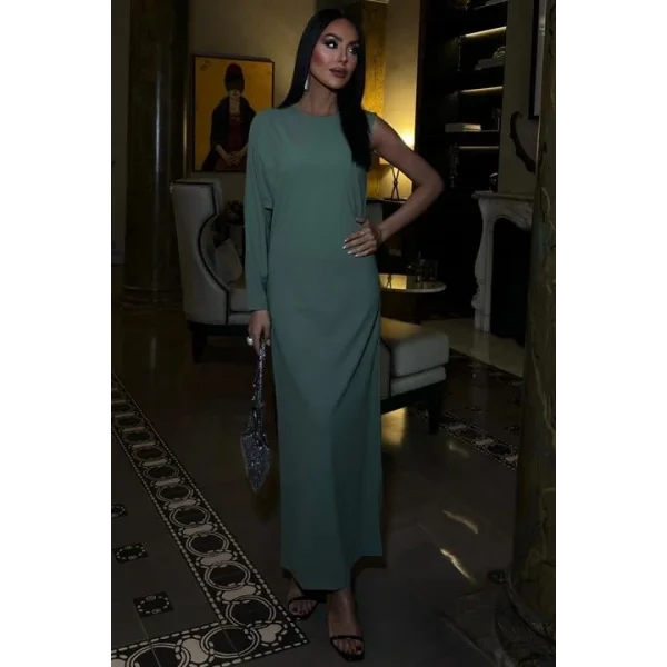 Aethra Tek Kol Uzun Elbise 2693-8