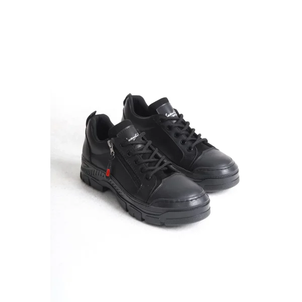 AGATHA Bağcıklı Fermuarlı Ortopedik Taban Kadın Sneaker Spor Ayakkabı CST - Siyah