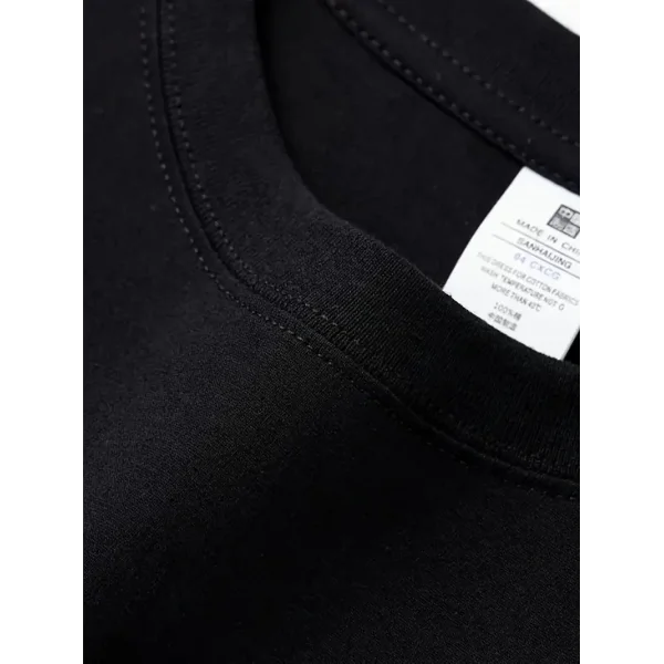 AICG Ön Arka Baskılı Bisiklet Yaka Kadın Oversize Bisiklet Yaka T-shirt - Siyah