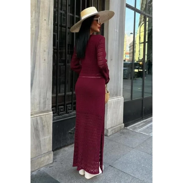 Ajur Detaylı İspanyol Kol Elbise 2840