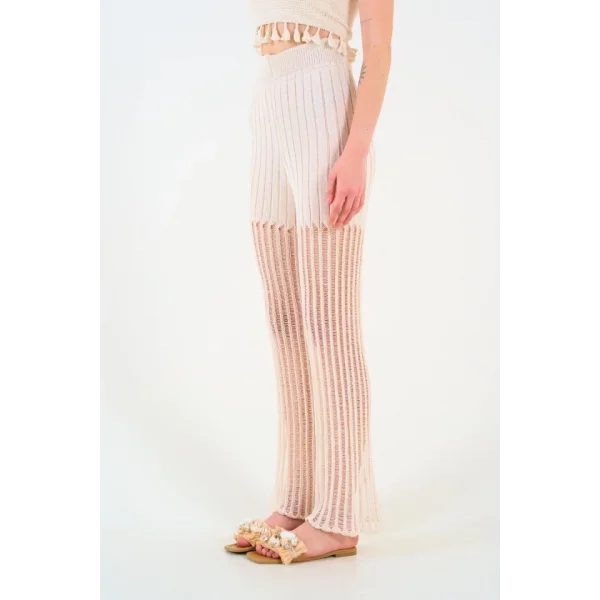 Ajurlu Pantolon  Krem