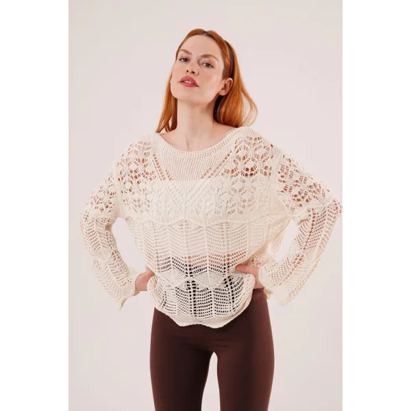 Ajurlu Salaş Krem Kazak