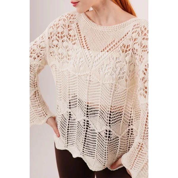 Ajurlu Salaş Krem Kazak