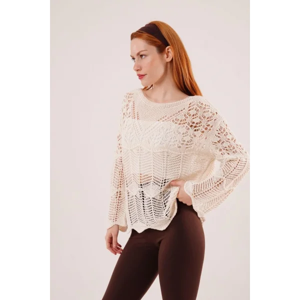 Ajurlu Salaş Krem Kazak