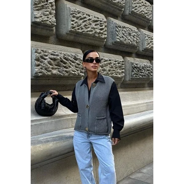 Ajurlu Triko Yelek 5175