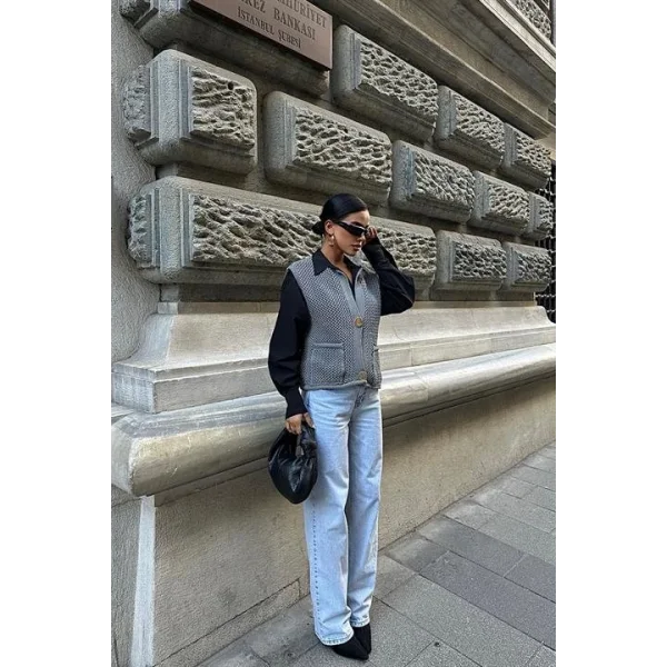 Ajurlu Triko Yelek 5175