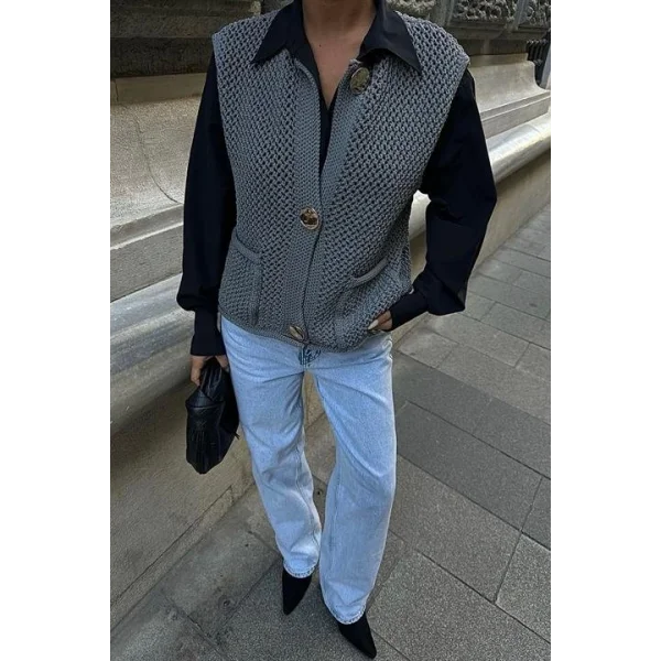 Ajurlu Triko Yelek 5175