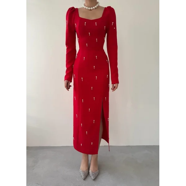 Akit İnci Detaylı Elbise