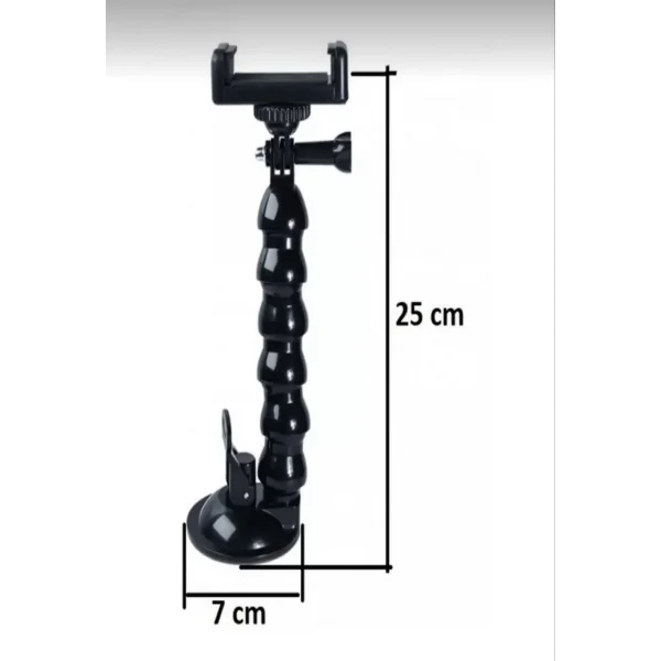 Akrobat Vantuzlu Teleskobik Telefon Tutucu - Siyah