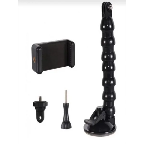 Akrobat Vantuzlu Teleskobik Telefon Tutucu - Siyah