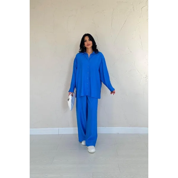 aks Alice Gömlek Ve Bol Kesim Pantolon Takım