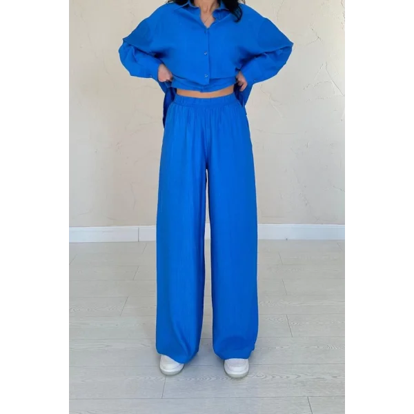 aks Alice Gömlek Ve Bol Kesim Pantolon Takım