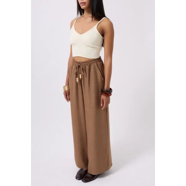 Aksesuar Detay Keten Pantolon