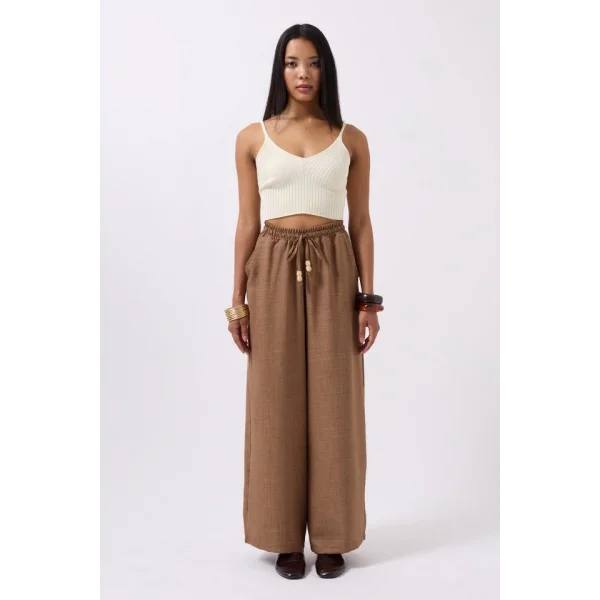 Aksesuar Detay Keten Pantolon