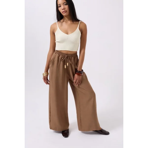 Aksesuar Detay Keten Pantolon