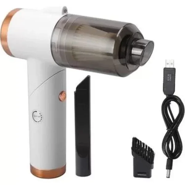 Akülü Araç Süpürgesi Güçlü ve Portatif Temizlik - Beyaz